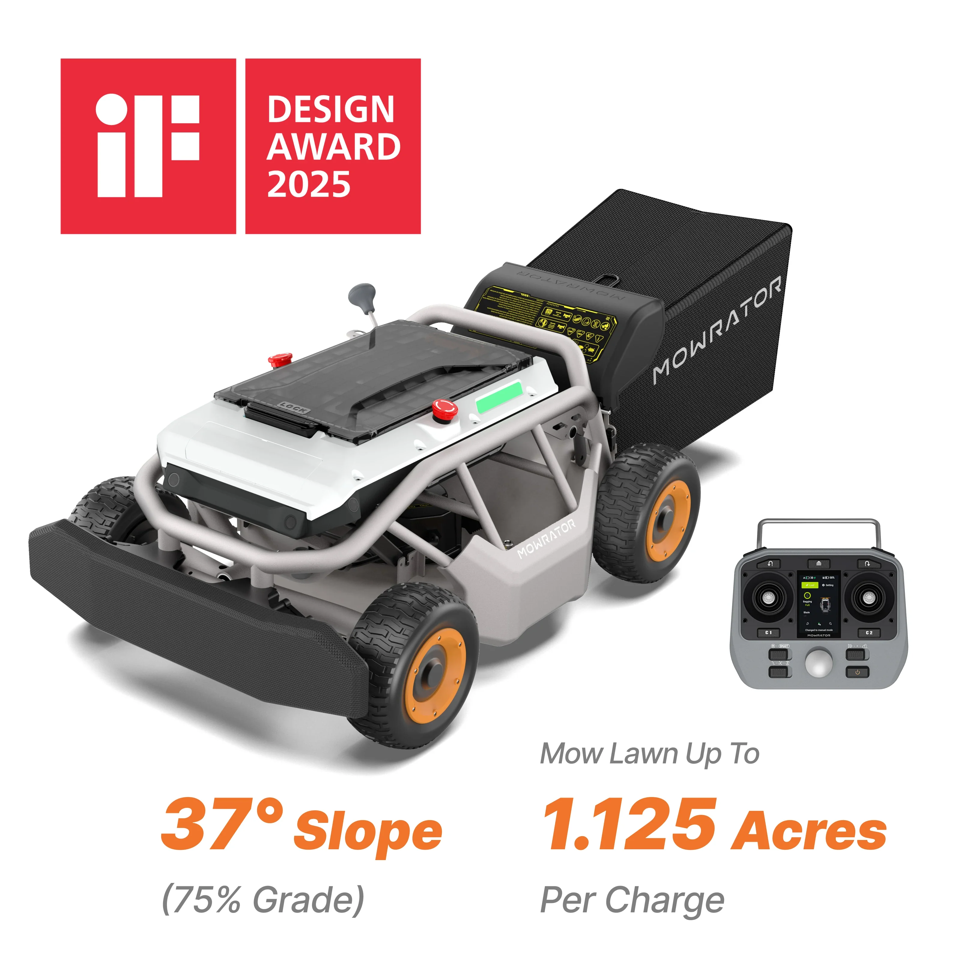 Mowrator S1 21" Leaf & Lawn 4WD 75% Slope (37°) Remote Control Mower - Image 12