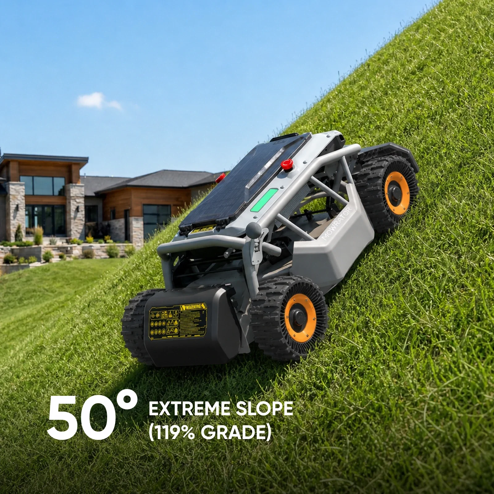 Mowrator S1 21" Leaf & Lawn 4WD 119% Slope (50°) Remote Control Mower Grip Tread Tire Edition - Image 3